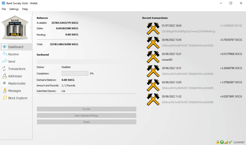 Bank Society Gold Wallet